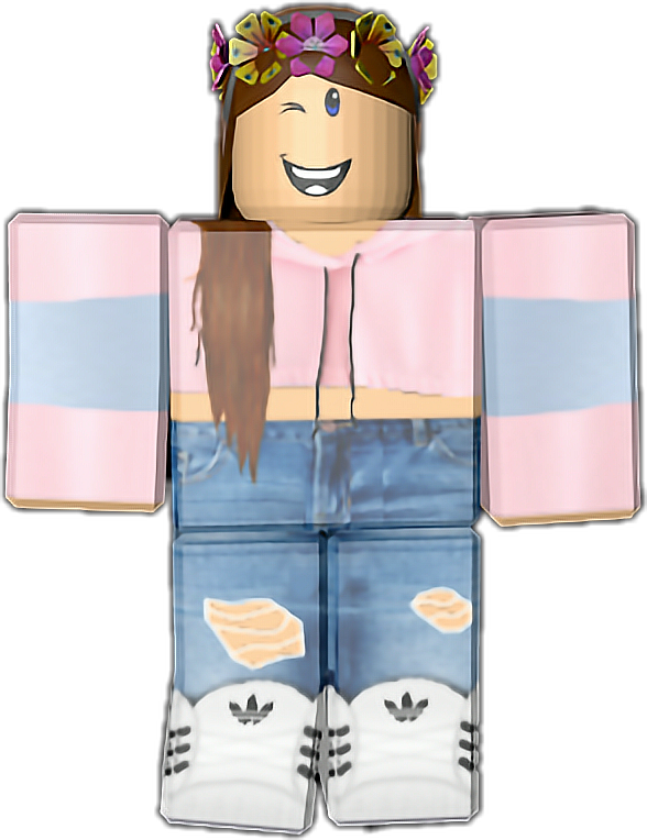 Roblox 角色 粉色連帽衫 花冠 壁紙