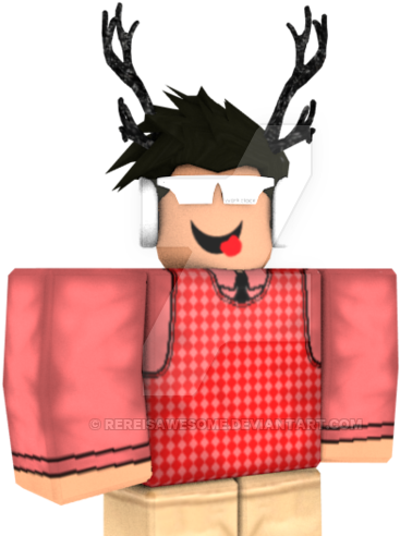 Roblox角色戴着耳机与鹿角 壁紙
