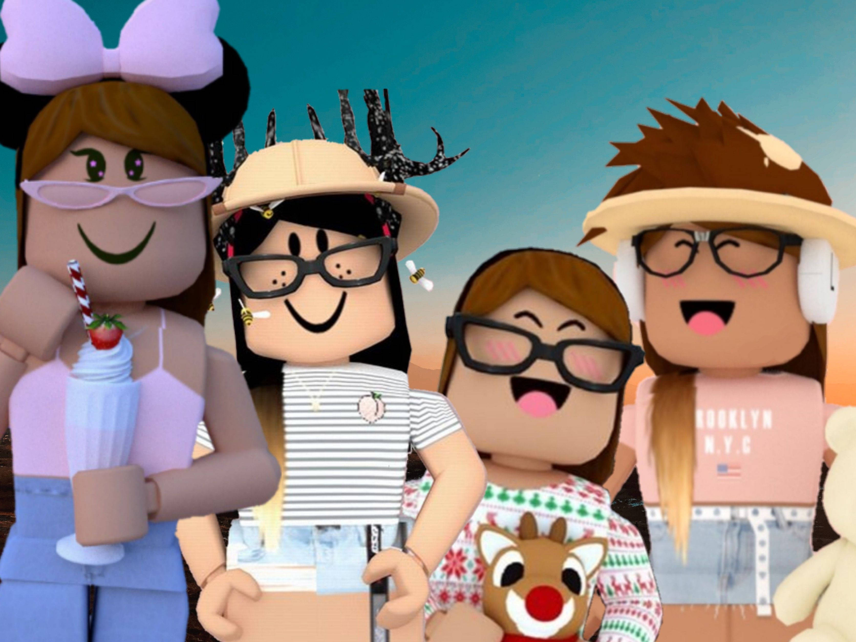 快樂可愛的Roblox女孩 壁紙