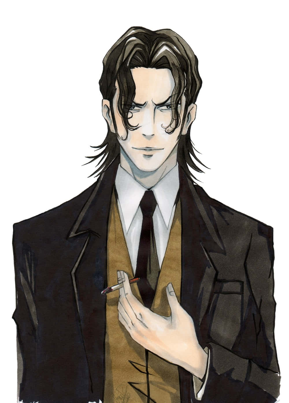 Sakuya Togane，来自《Psycho-Pass》的神秘角色，摆出严肃姿态。 壁紙