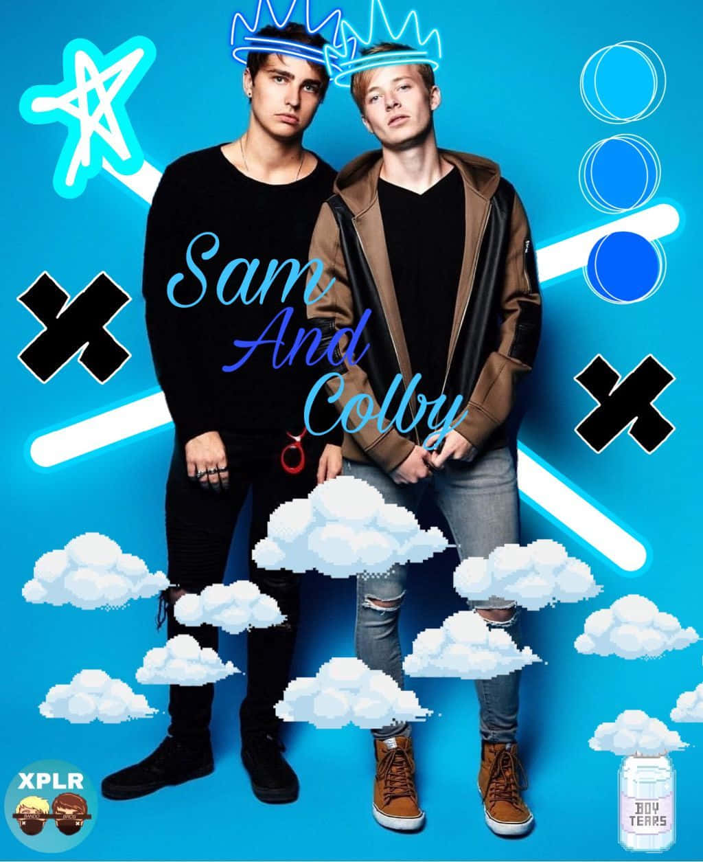 Sam And Colby 藍色雲朵 壁紙
