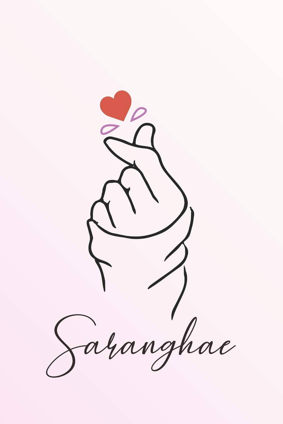 Saranghae 韓國手指愛心 壁紙