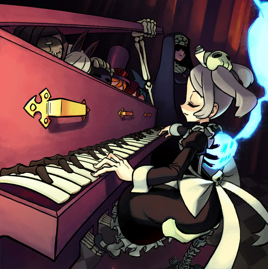 Skullgirls 血腥瑪麗彈奏鋼琴 壁紙