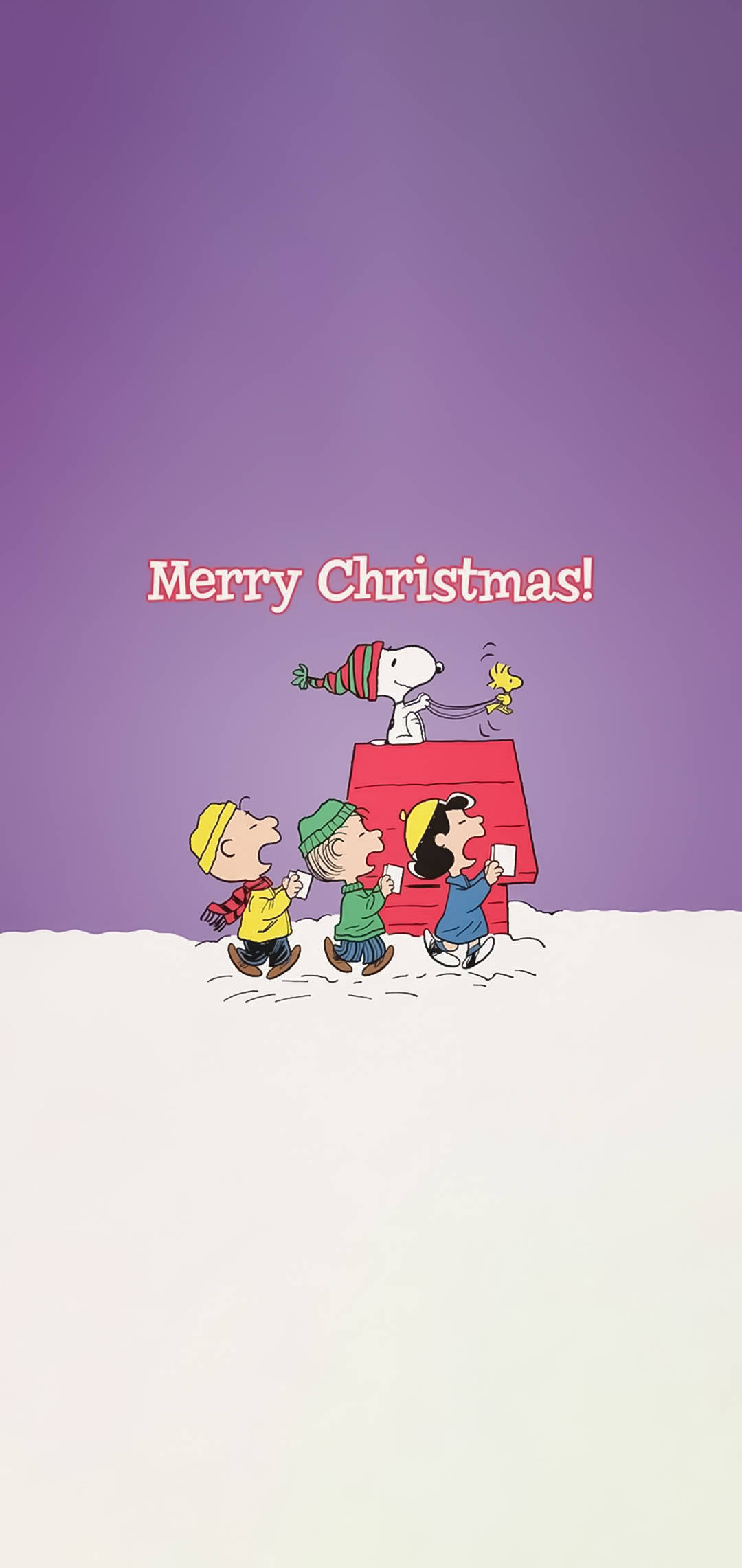 Snoopy聖誕節iPhone桌布：漫步中的Snoopy 壁紙