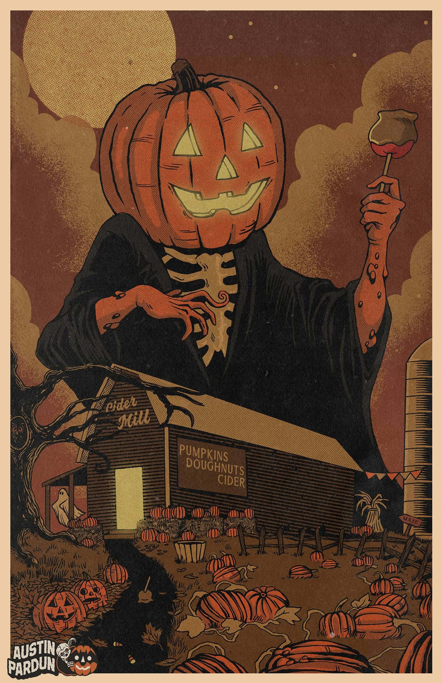 进入一个令人毛骨悚然的恐怖和神秘世界，用这个令人毛骨悚然的 Spooky Art 壁紙
