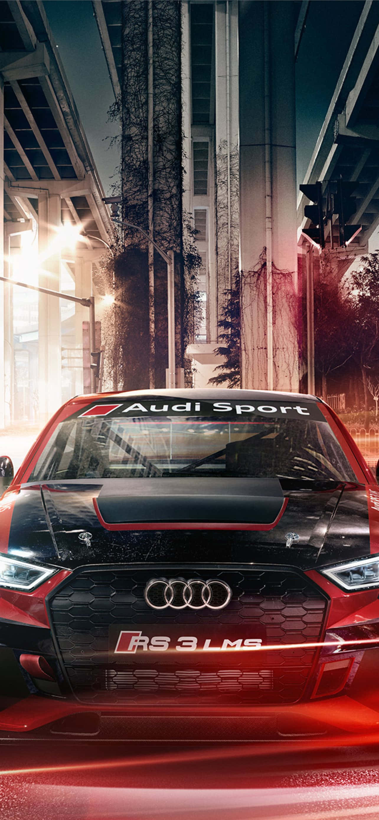 夜间城市景观中的奥迪Sportback 壁紙