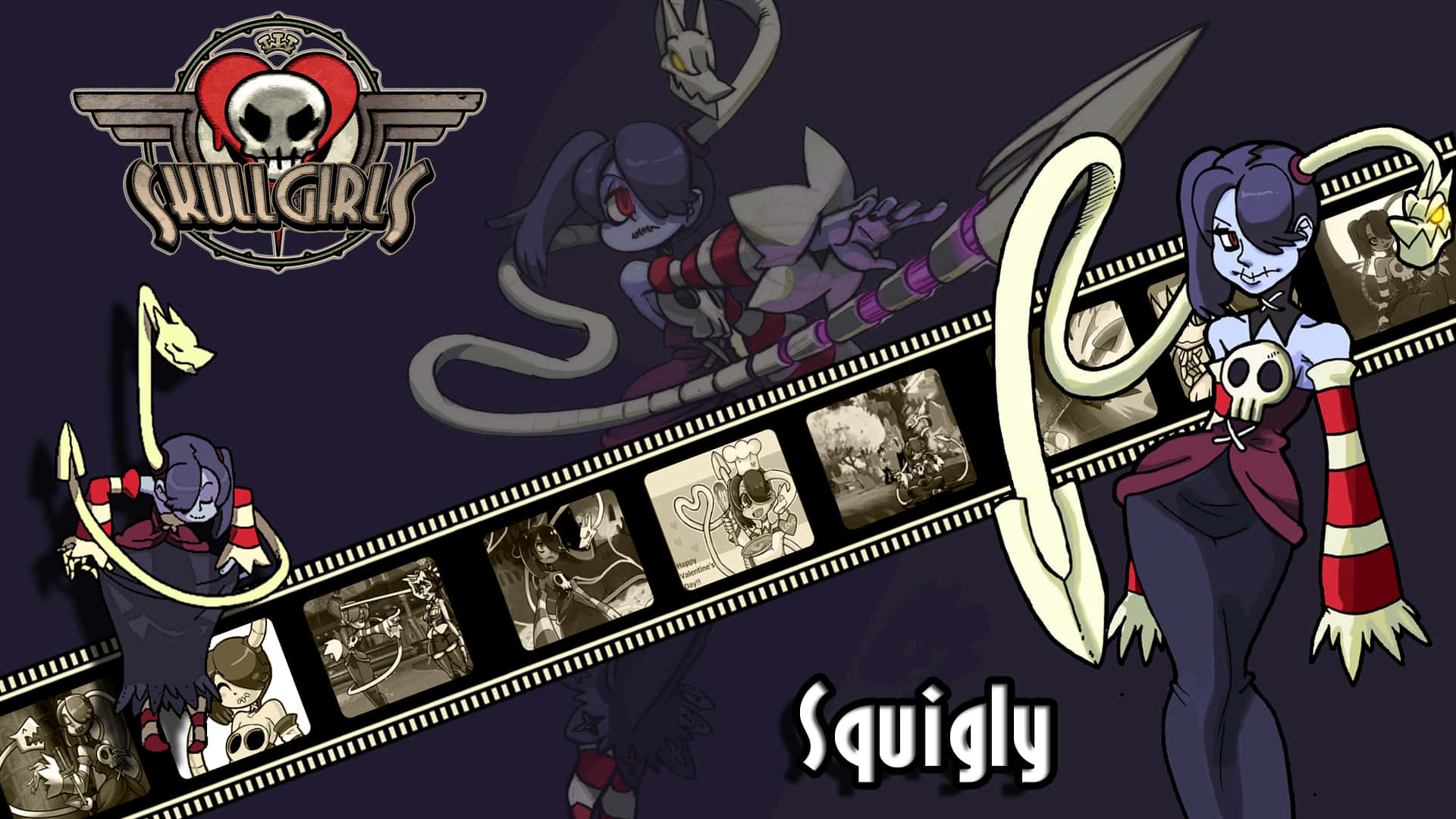 骷髏少女Squigly電影膠卷 壁紙