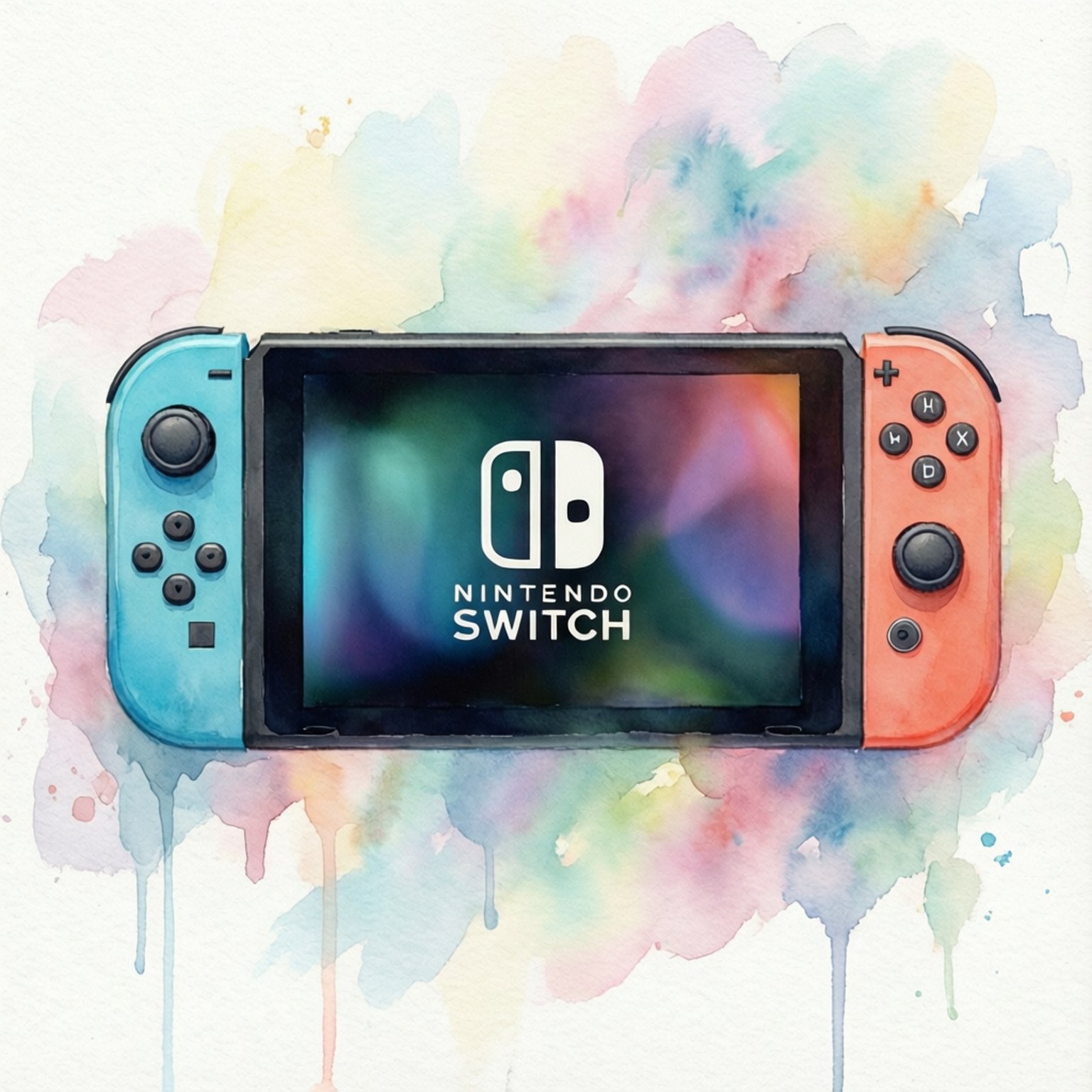 水彩風格的任天堂Switch 壁紙