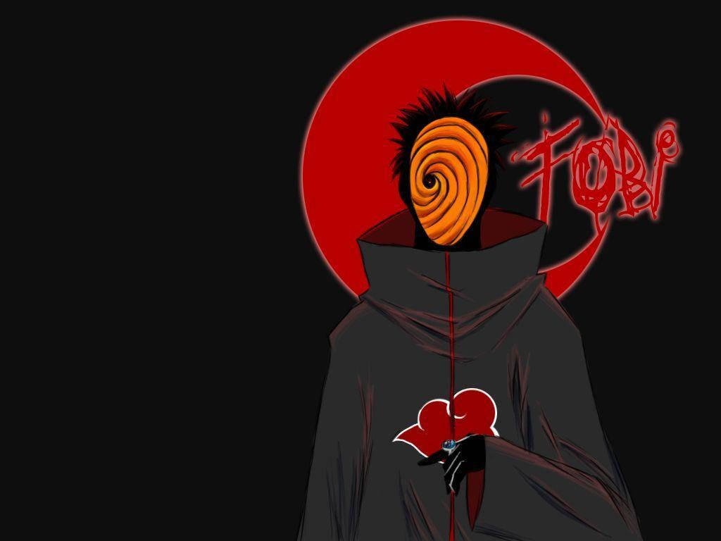 Tobi 火影忍者 紅色美學 新月 壁紙