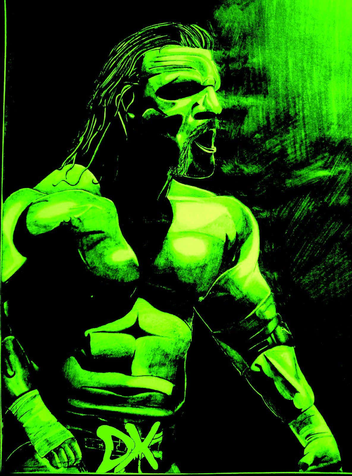 Triple H 霓虹绿素描 壁紙
