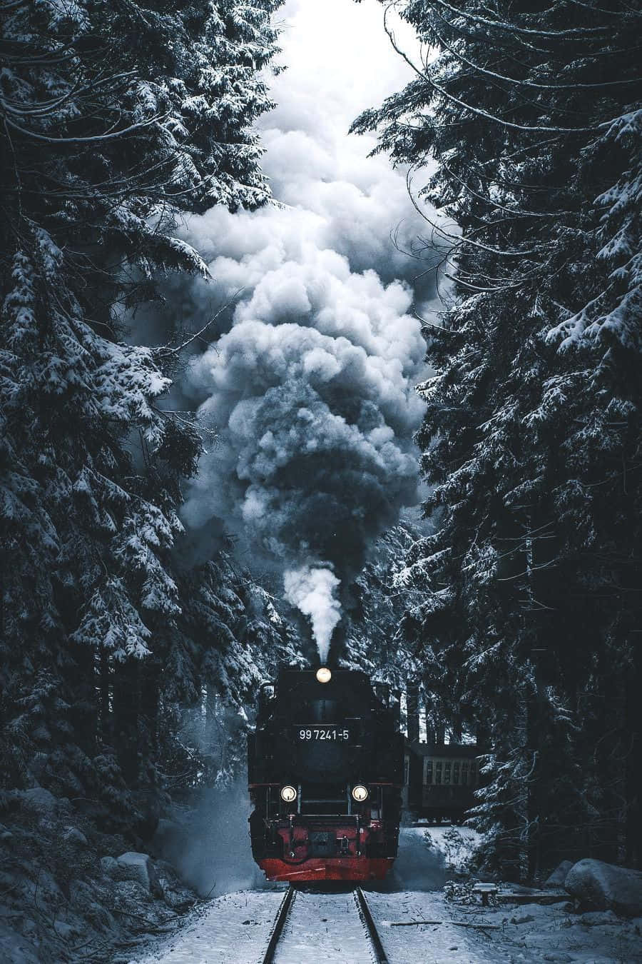 煙霧火車溫馨冬日 Tumblr 壁紙