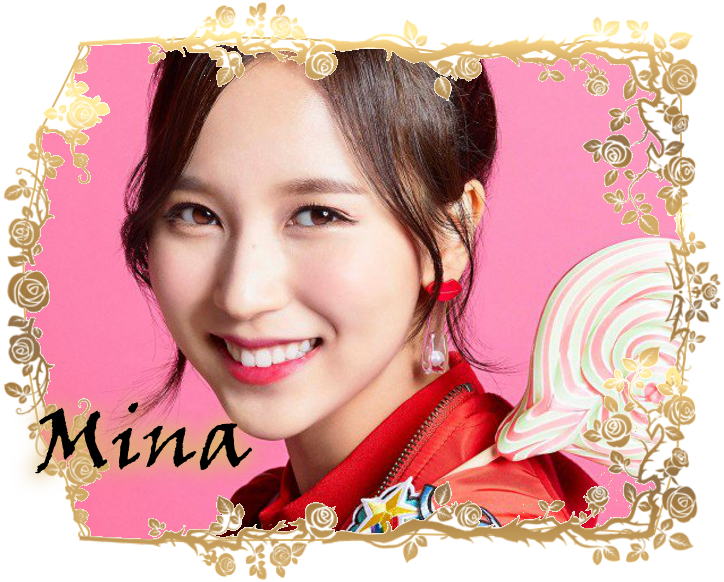 Twice Mina 花卉相框 壁紙