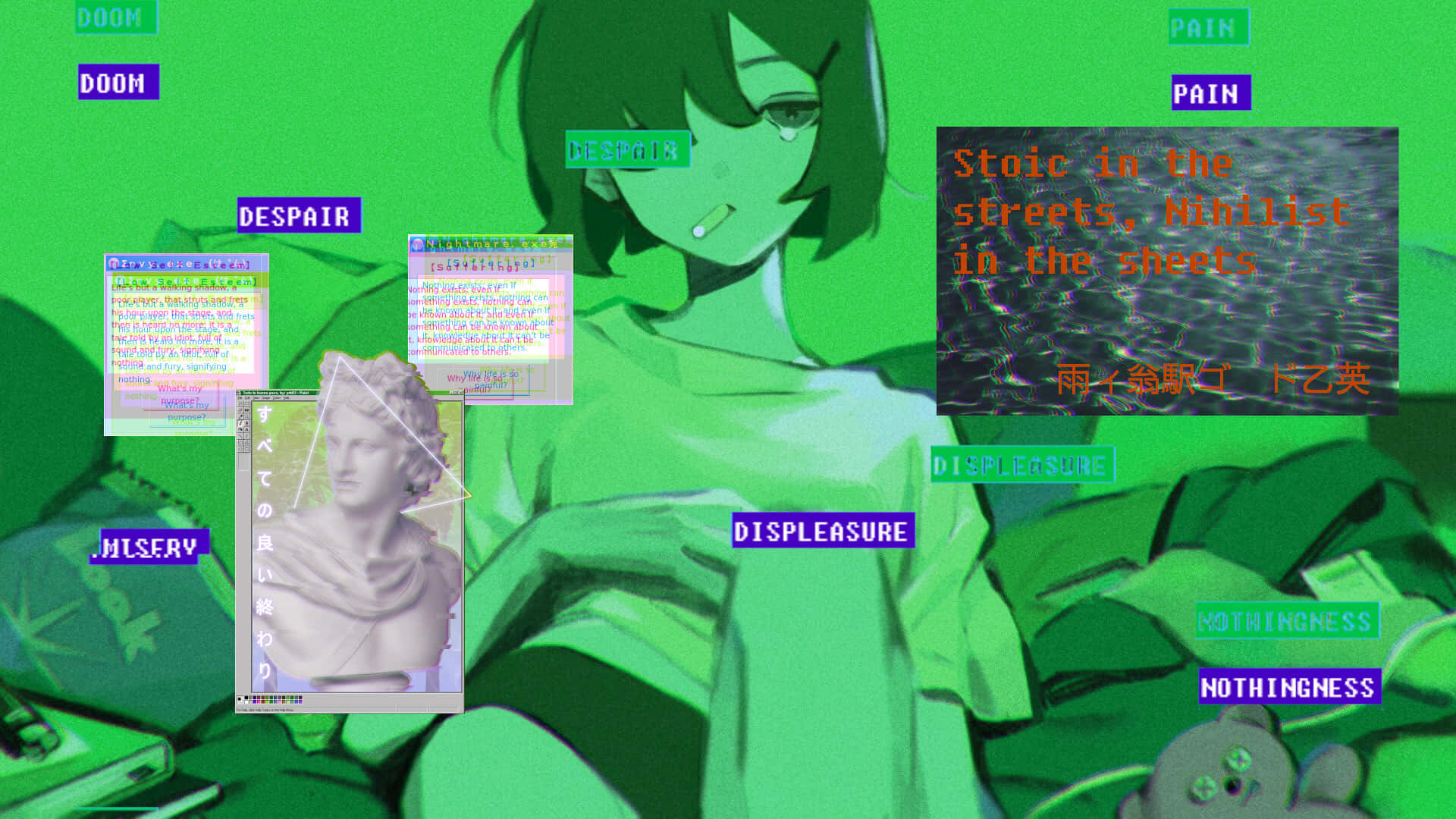 Vaporwave 動漫《新世紀福音戰士》 壁紙