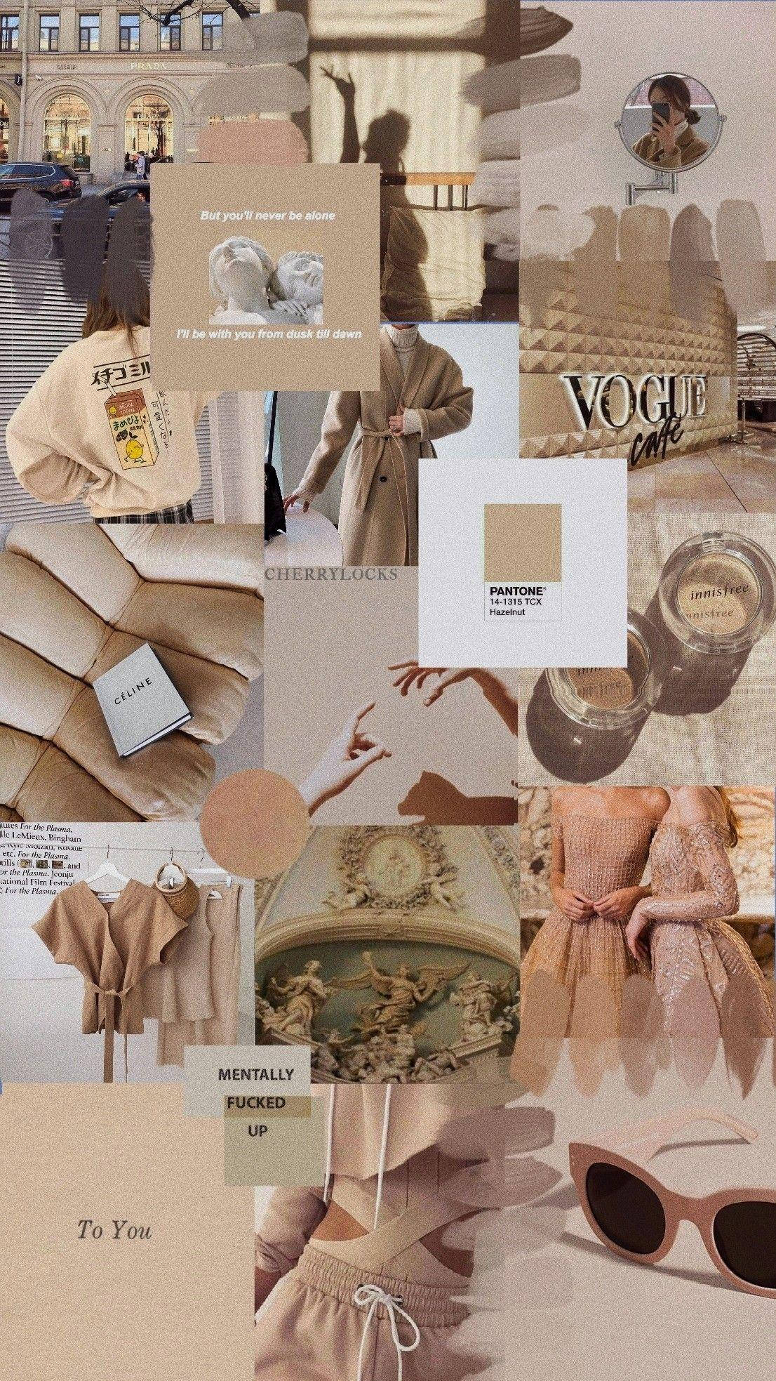 米色棕調時尚雜誌《Vogue》藝術美學 壁紙