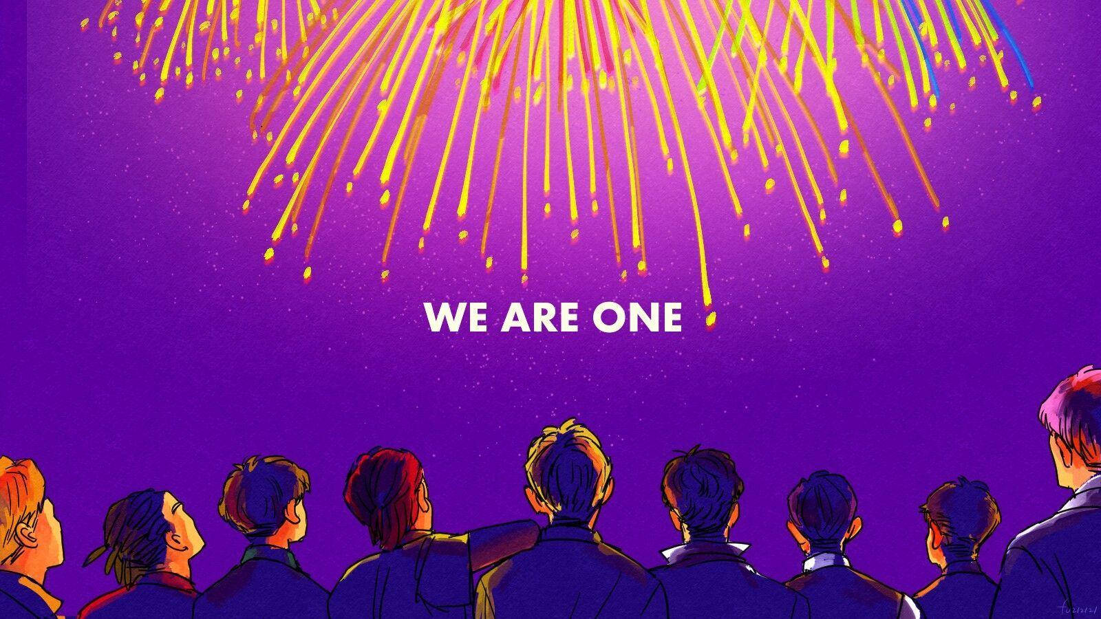 淡紫煙火「We Are One」 壁紙