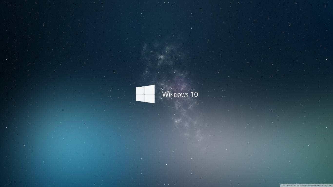 微軟Windows 10標誌於藍色背景 壁紙