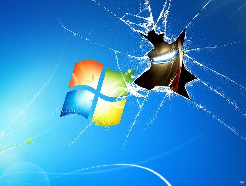 鋼鐵人破損Windows螢幕 壁紙