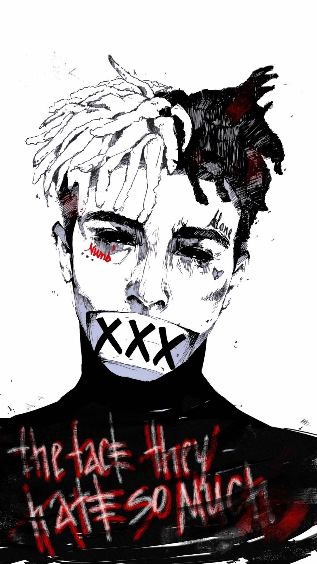 Xxxtentacion 动漫风格绘画 壁紙