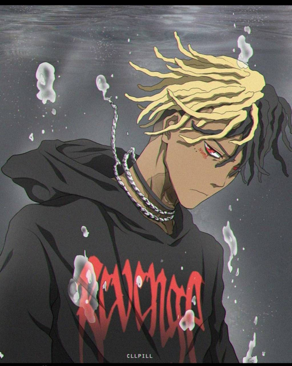 Xxxtentacion 動漫風格黑色外套 壁紙