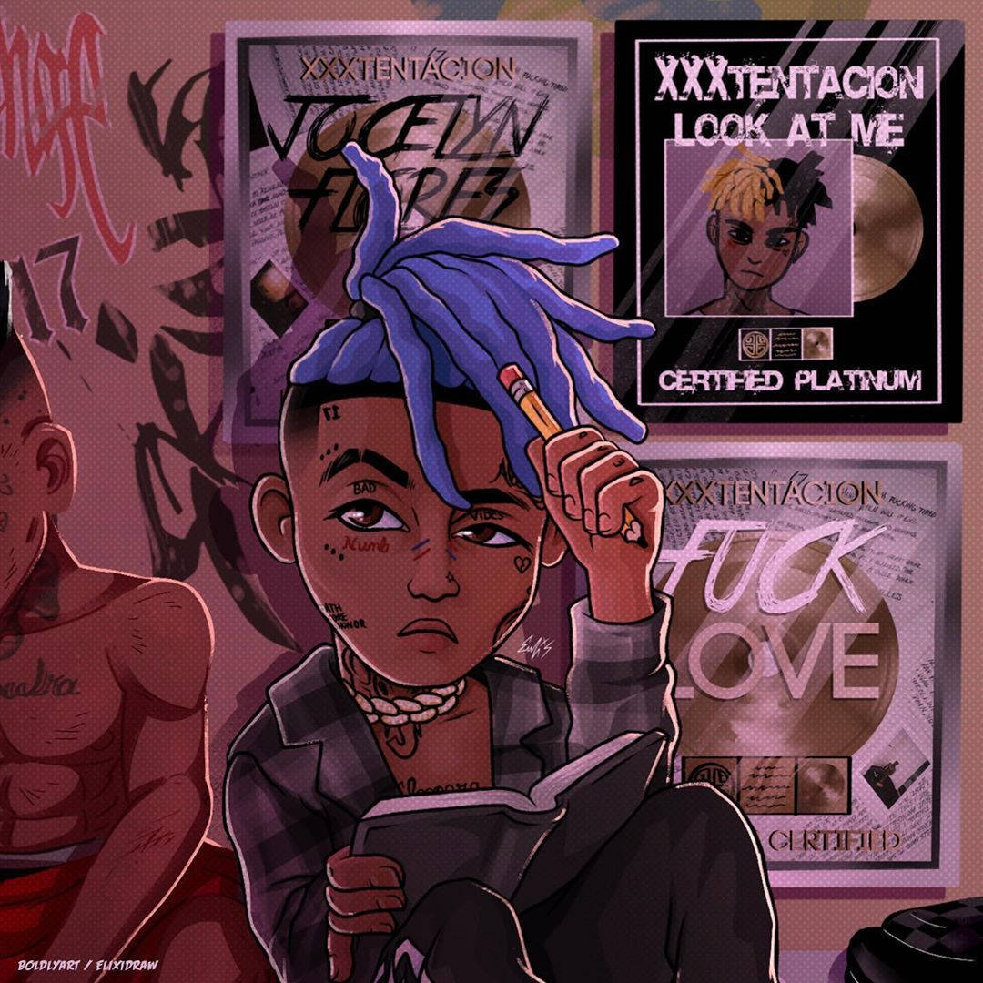 Xxxtentacion 動漫風格藝術作品 壁紙