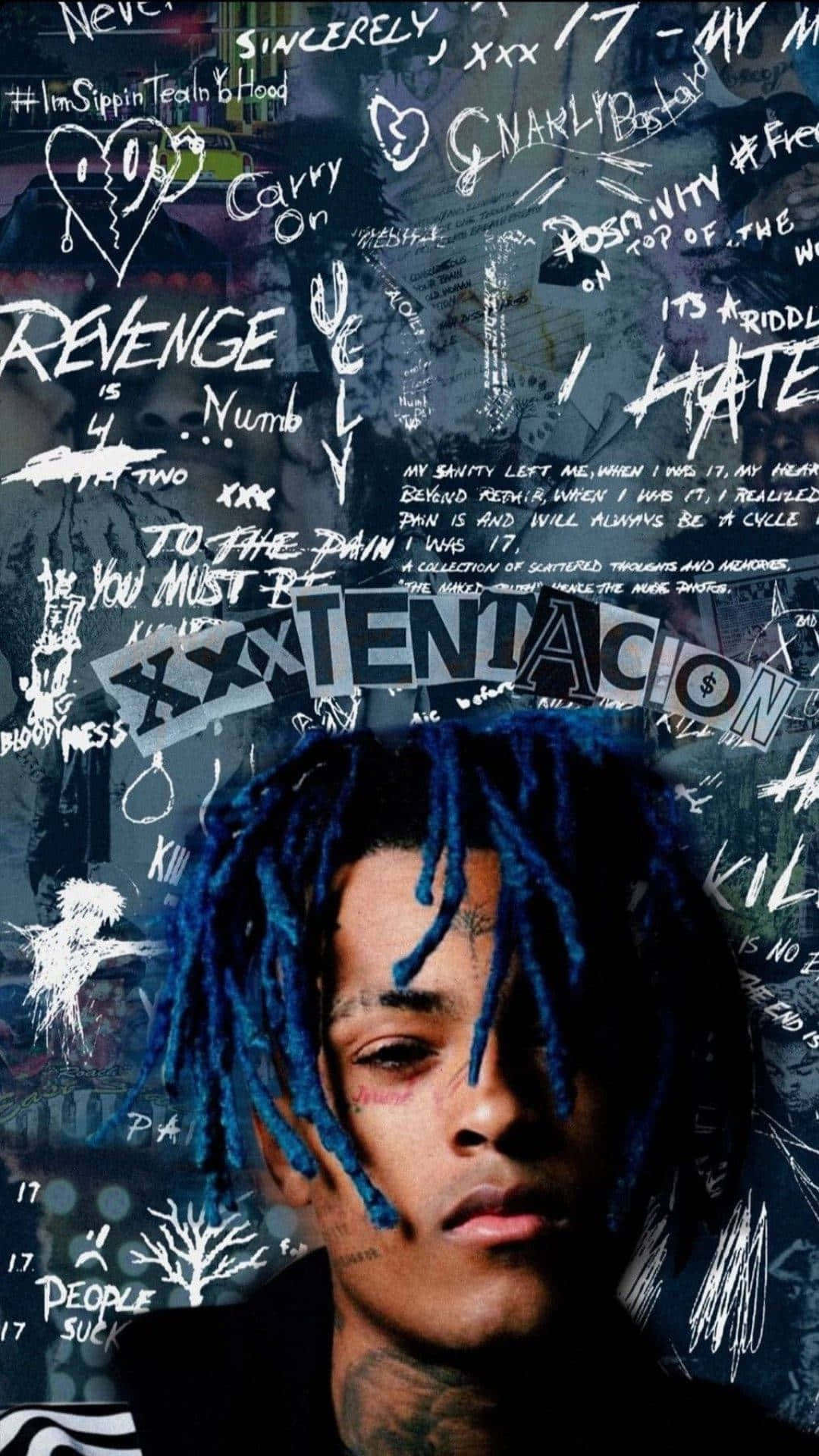 Xxxtentacion 人物頭像塗鴉風格 壁紙