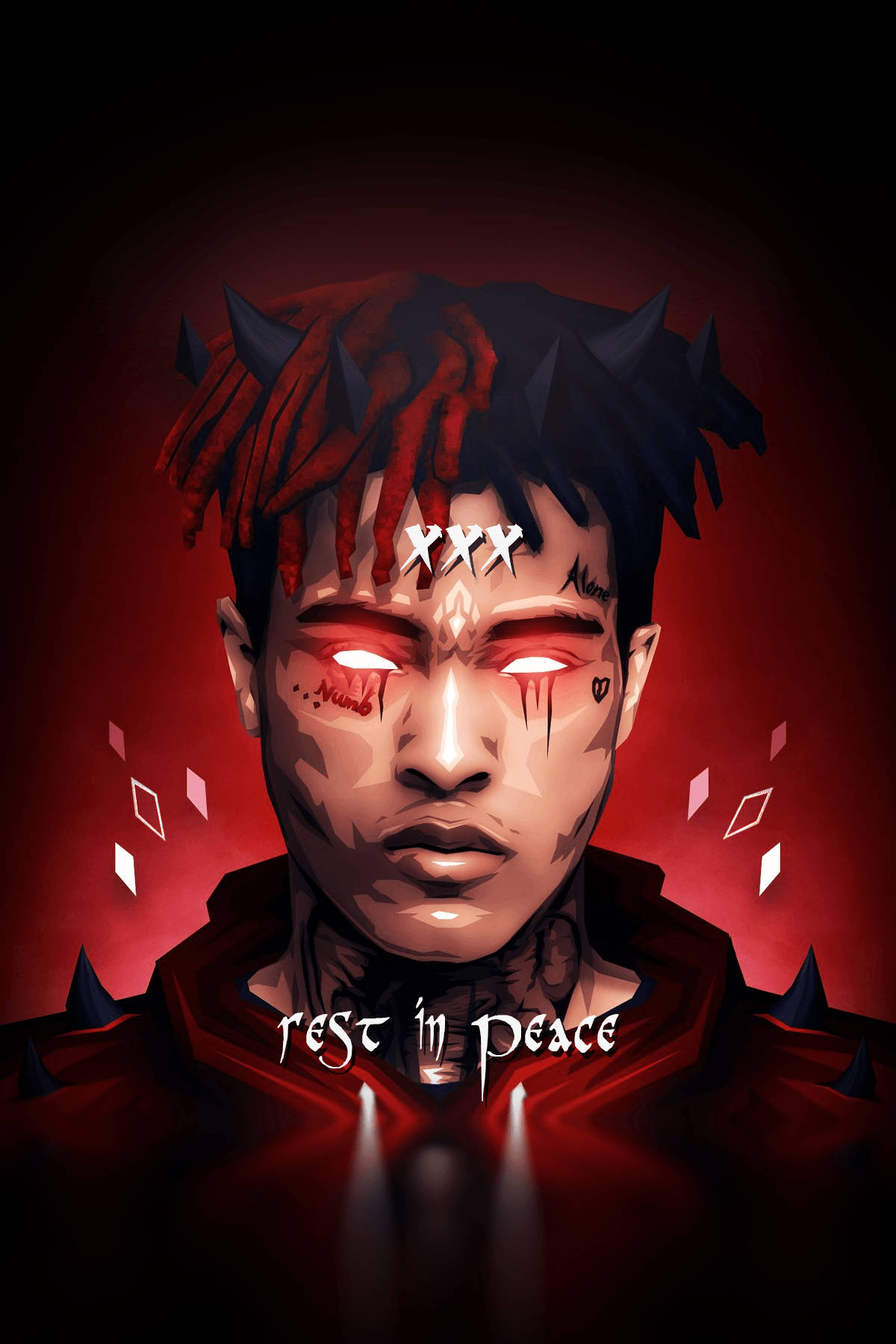 Xxxtentacion 動漫說唱歌手 頭生雙角 壁紙