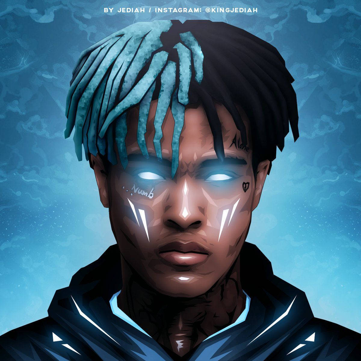 Xxxtentacion 動漫風藍色藝術 壁紙