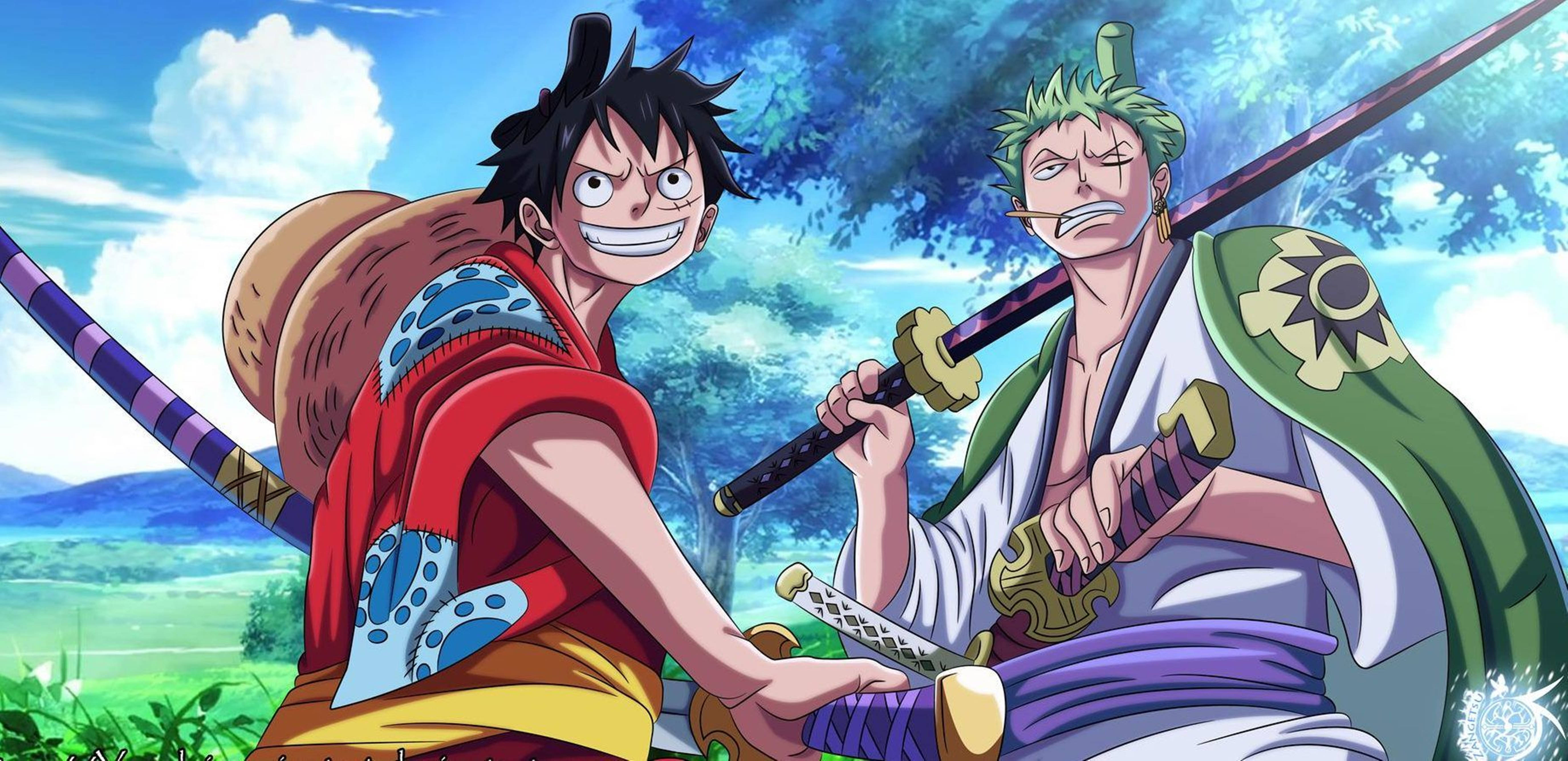 Zoro 與 Luffy 和之國服飾 4K 壁紙