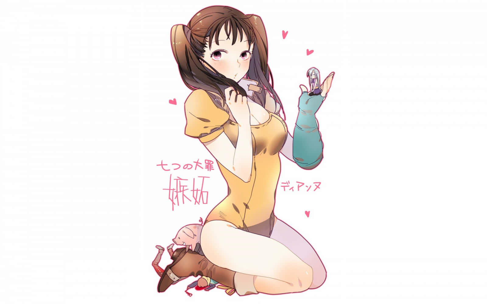 《七大罪》中嫉妒之蛇黛安身着标志性服装 壁紙
