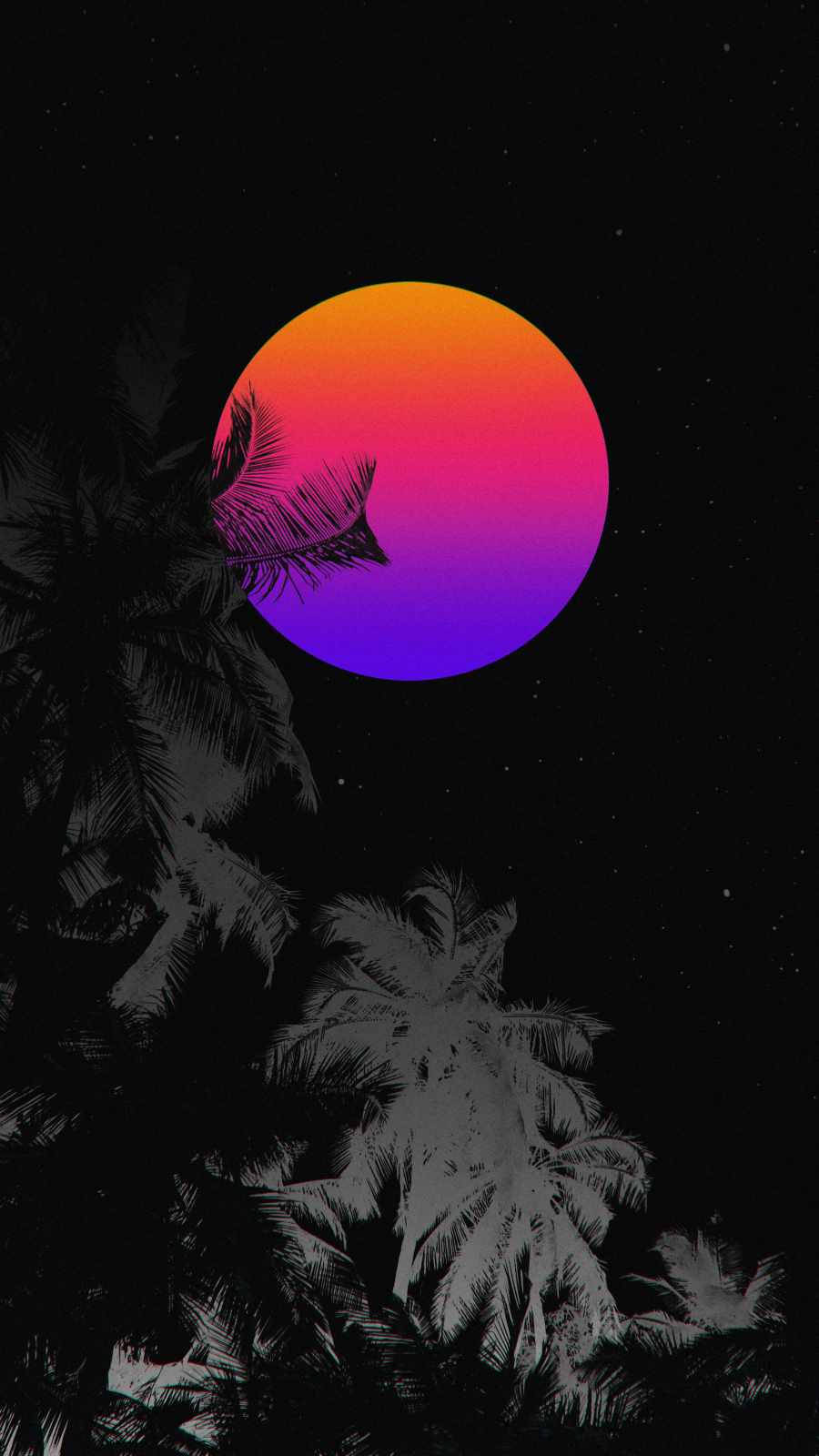 三色霓虹月亮的壯麗景觀 壁紙
