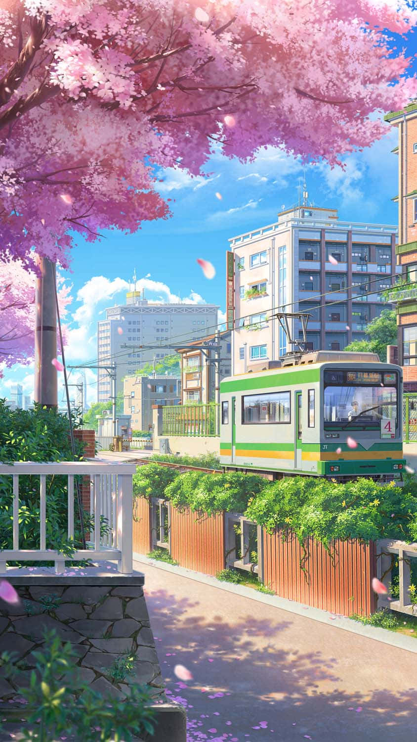 东京动漫城市樱花树景 壁紙