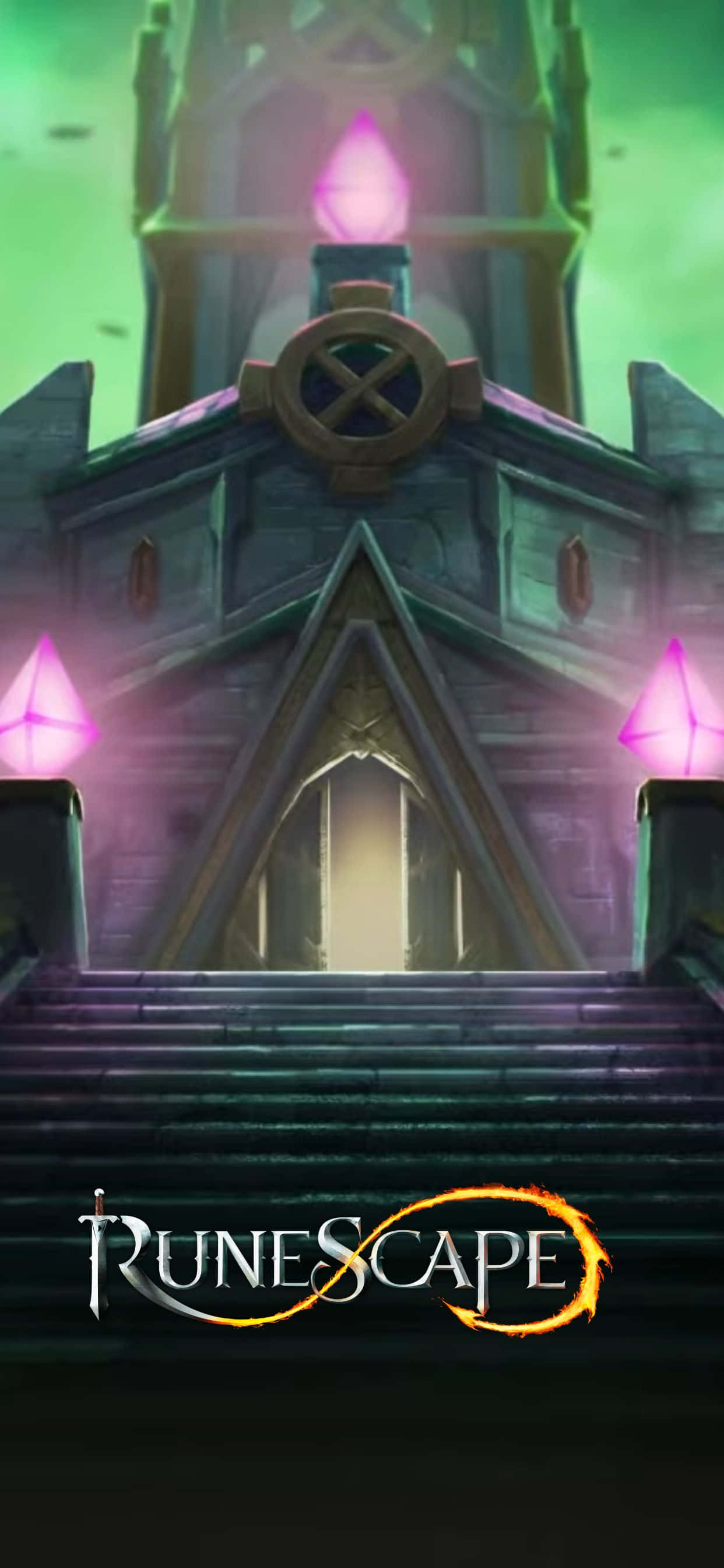 《Runescape》遊戲中美麗的藍天，透過iPhone XS Max螢觀看 壁紙