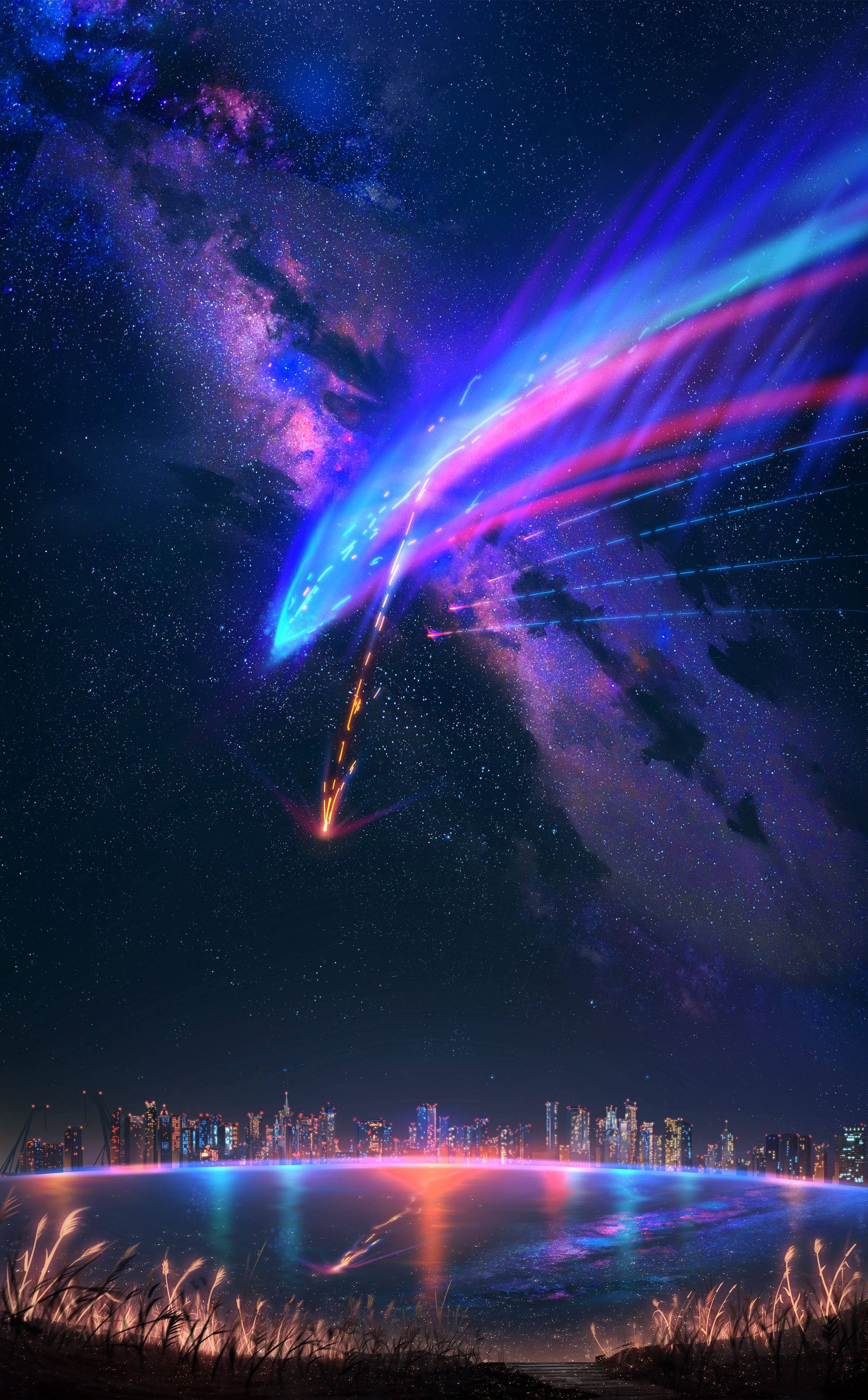 你的名字 iPhone 海面映照流星 壁紙