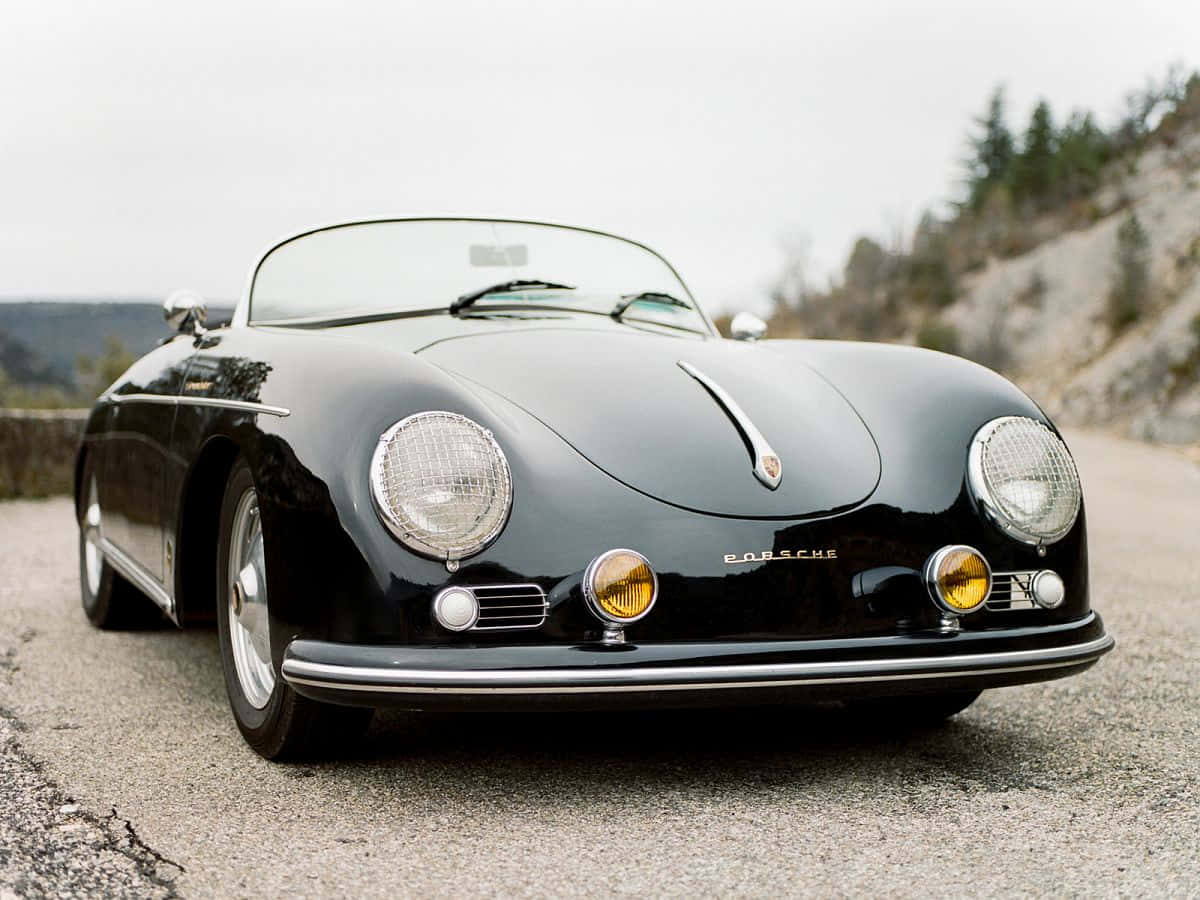 保时捷356 Speedster - 经典黑色跑车 壁紙