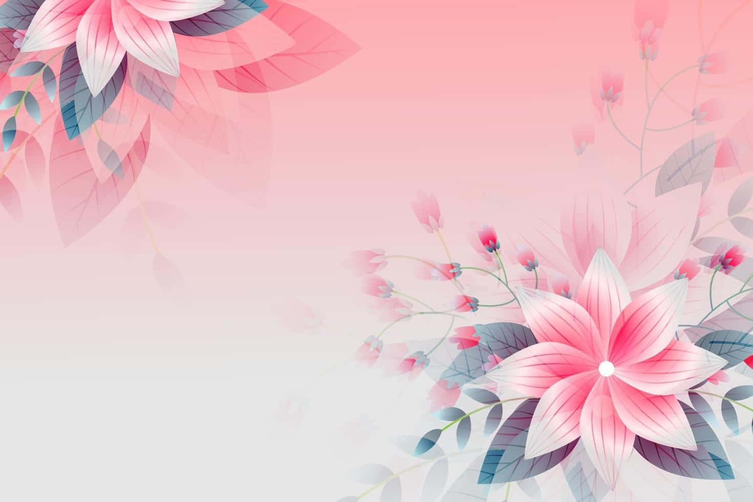 優雅活潑的花朵 壁紙