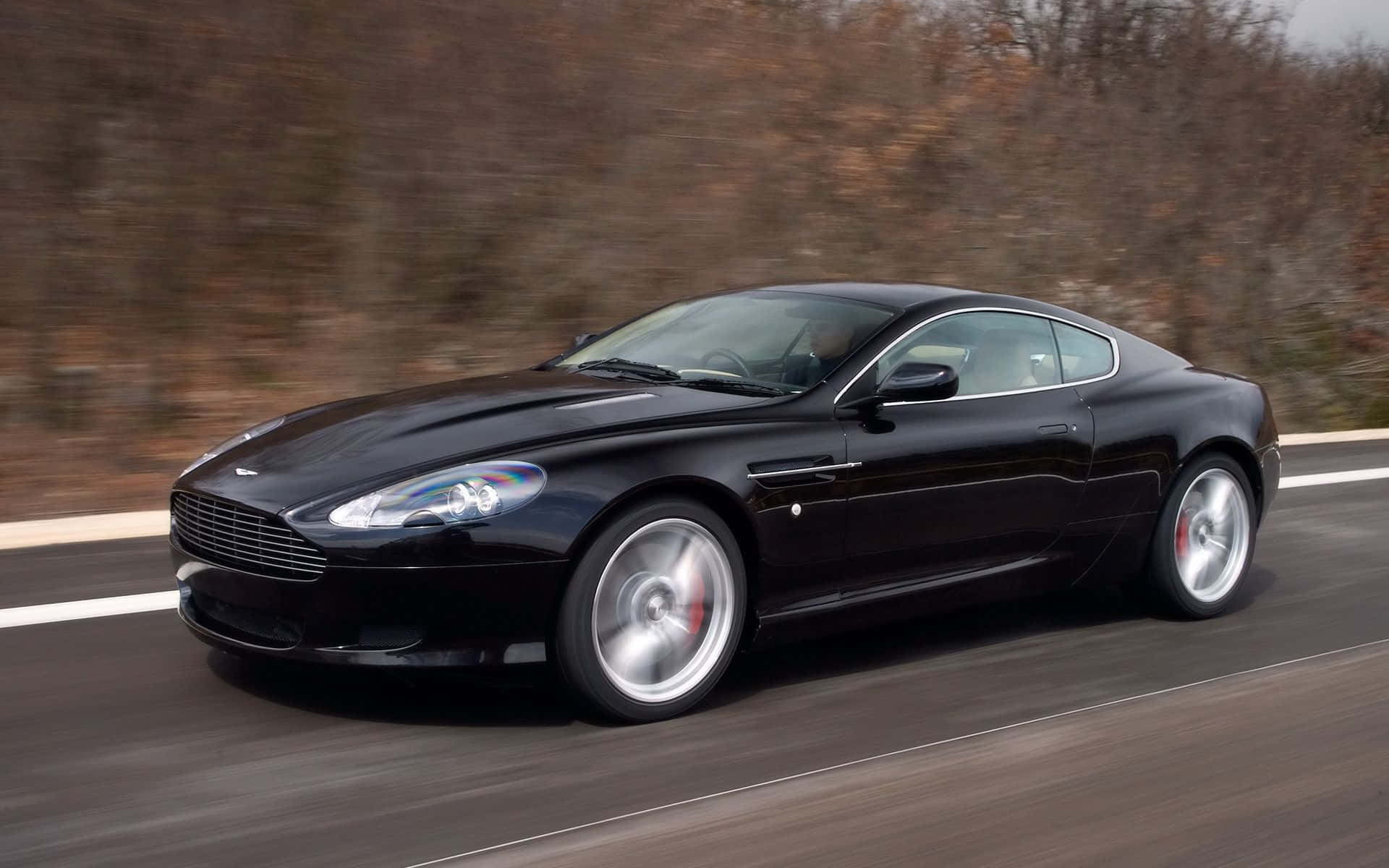 優雅的Aston Martin DB9馳騁開闊道路 壁紙