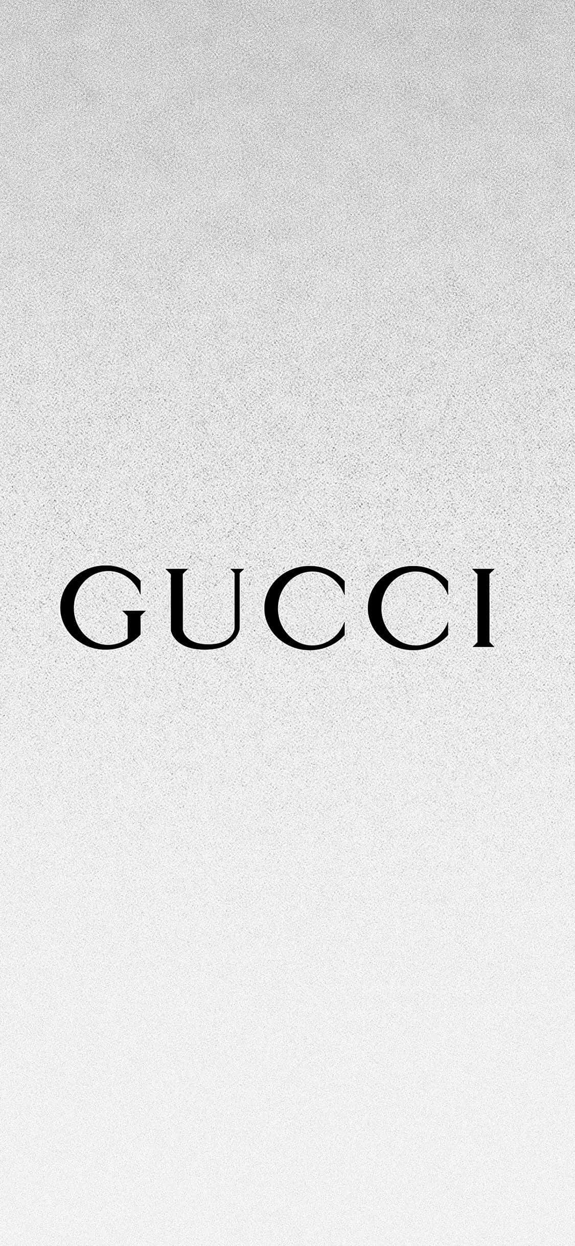 優雅銀白Gucci文字背景 壁紙