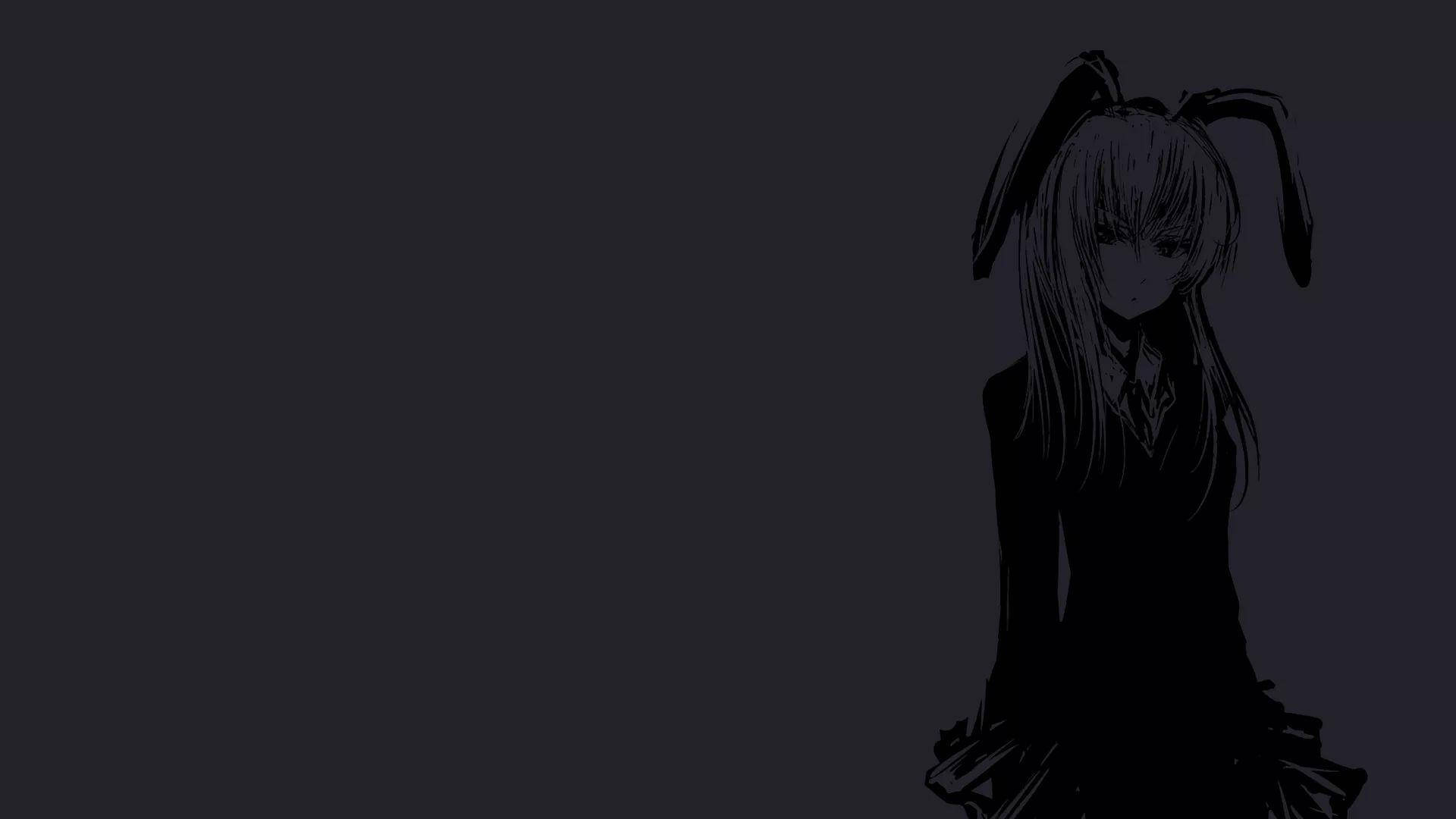 兔耳少女暗黑动漫风桌面壁纸 壁紙