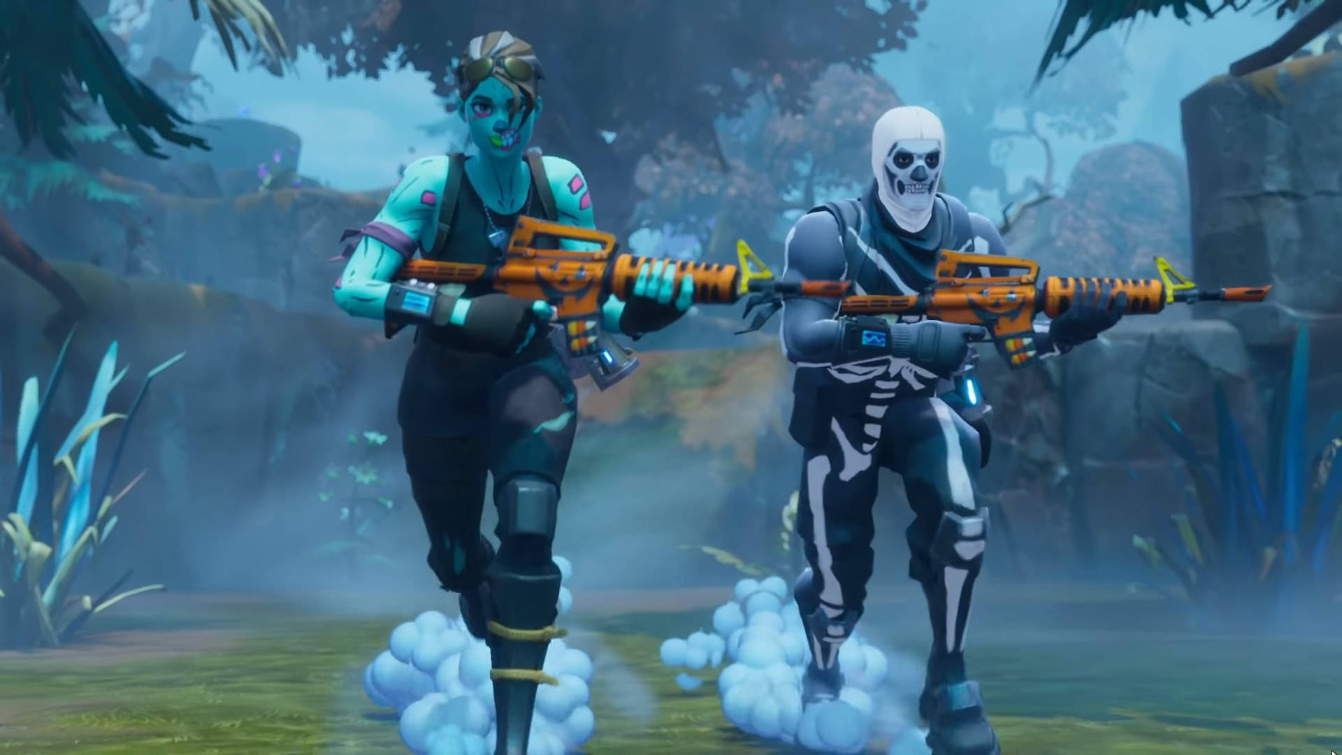 《要塞英雄》中兩個擁有冬季造型的角色高畫質桌布。 — Fortnite 壁紙