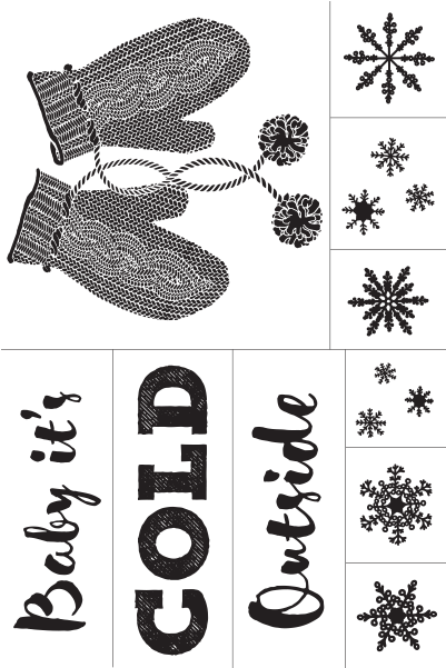 冬季手套雪花寒冷圖案 壁紙