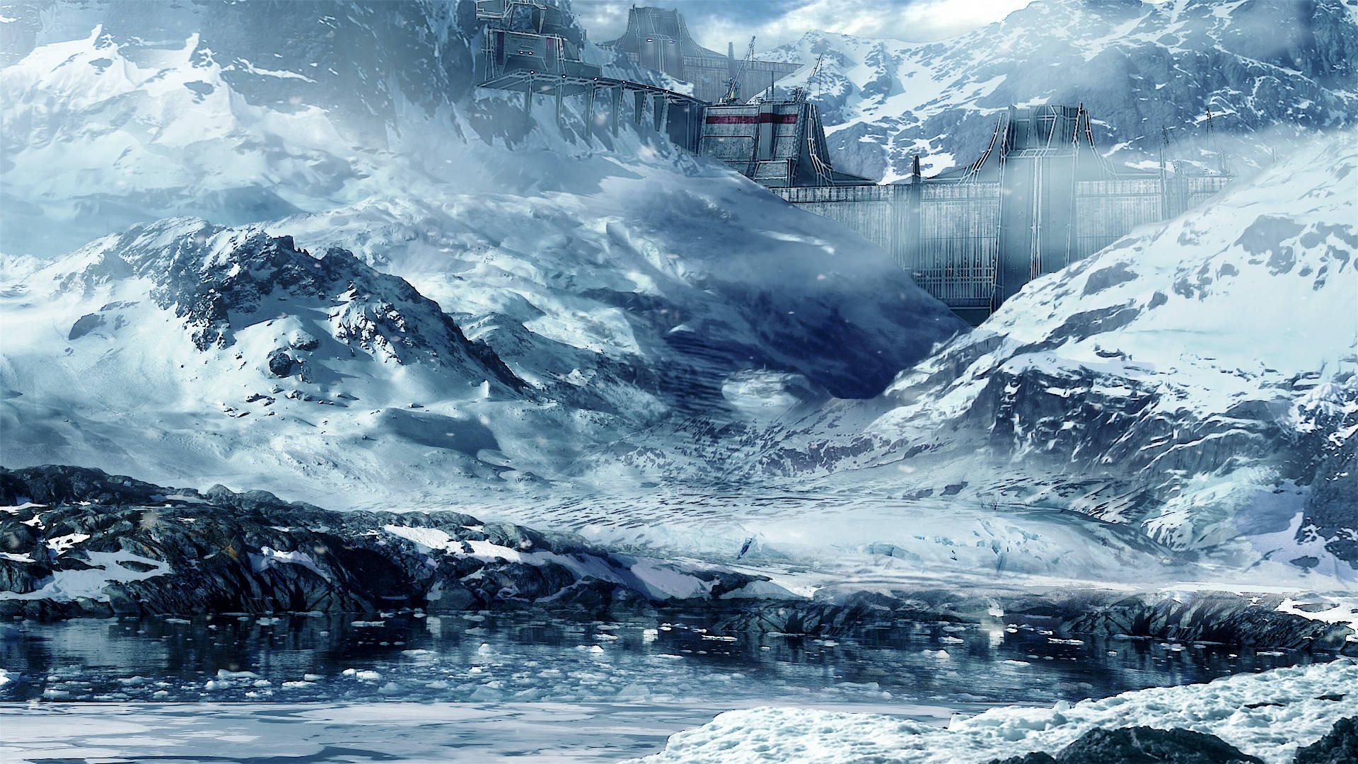 冰雪城堡山景 壁紙