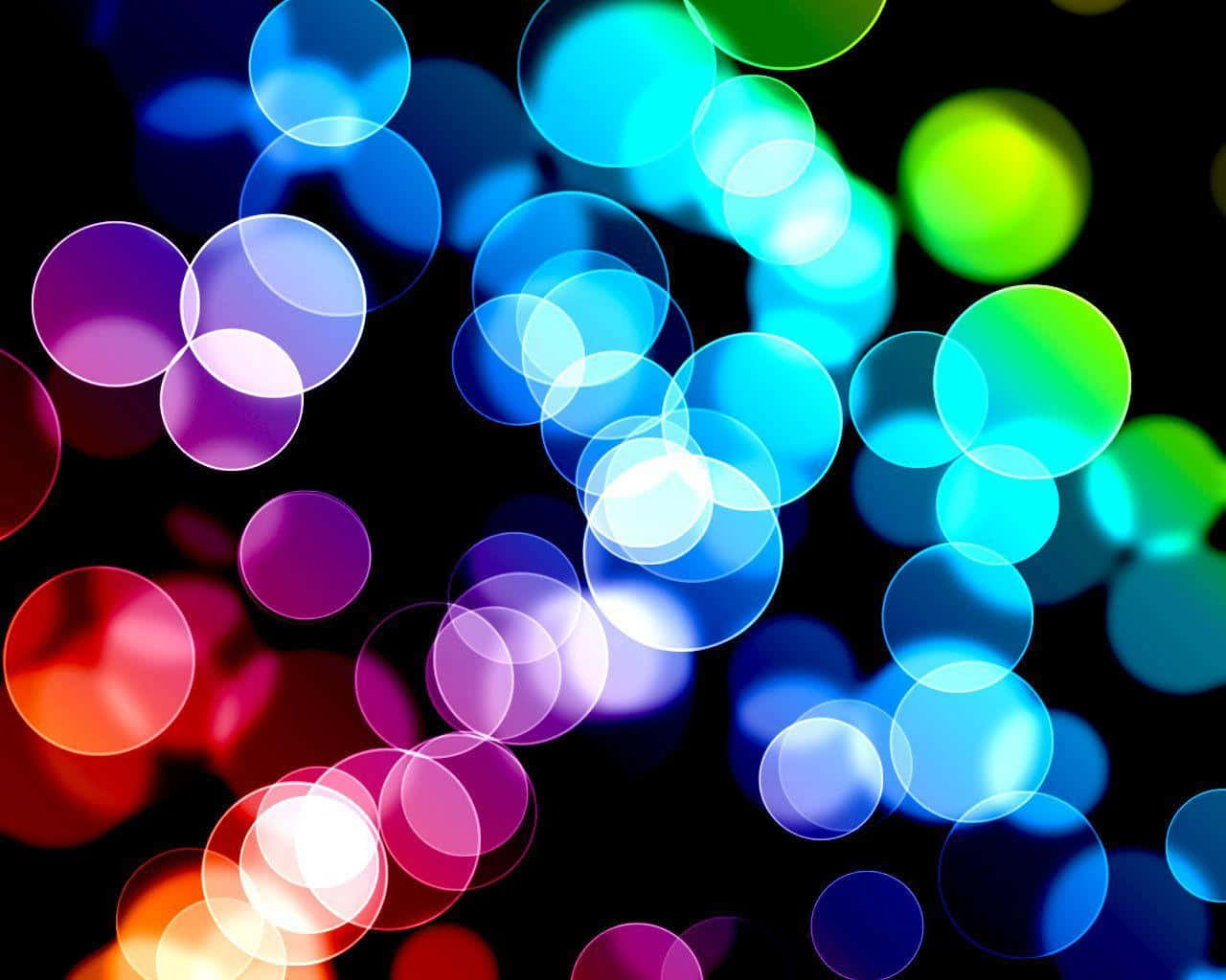 冷色調模糊光效抽象數位藝術 壁紙