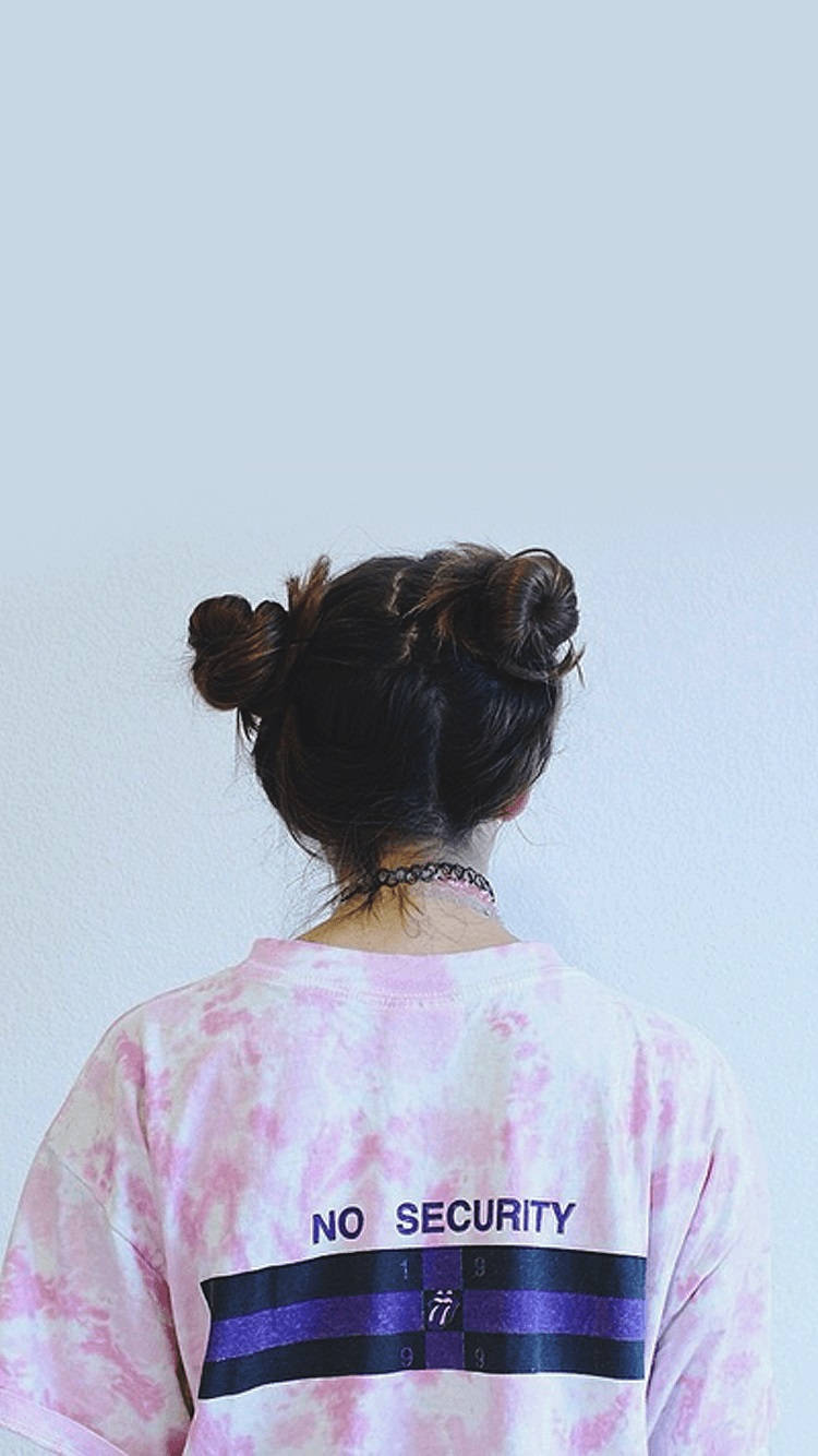 凌亂雙丸子頭女孩美學 壁紙