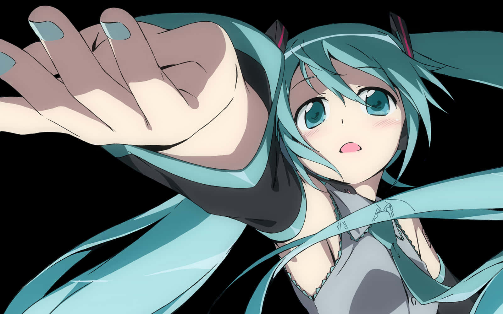 初音未來伸出手 壁紙