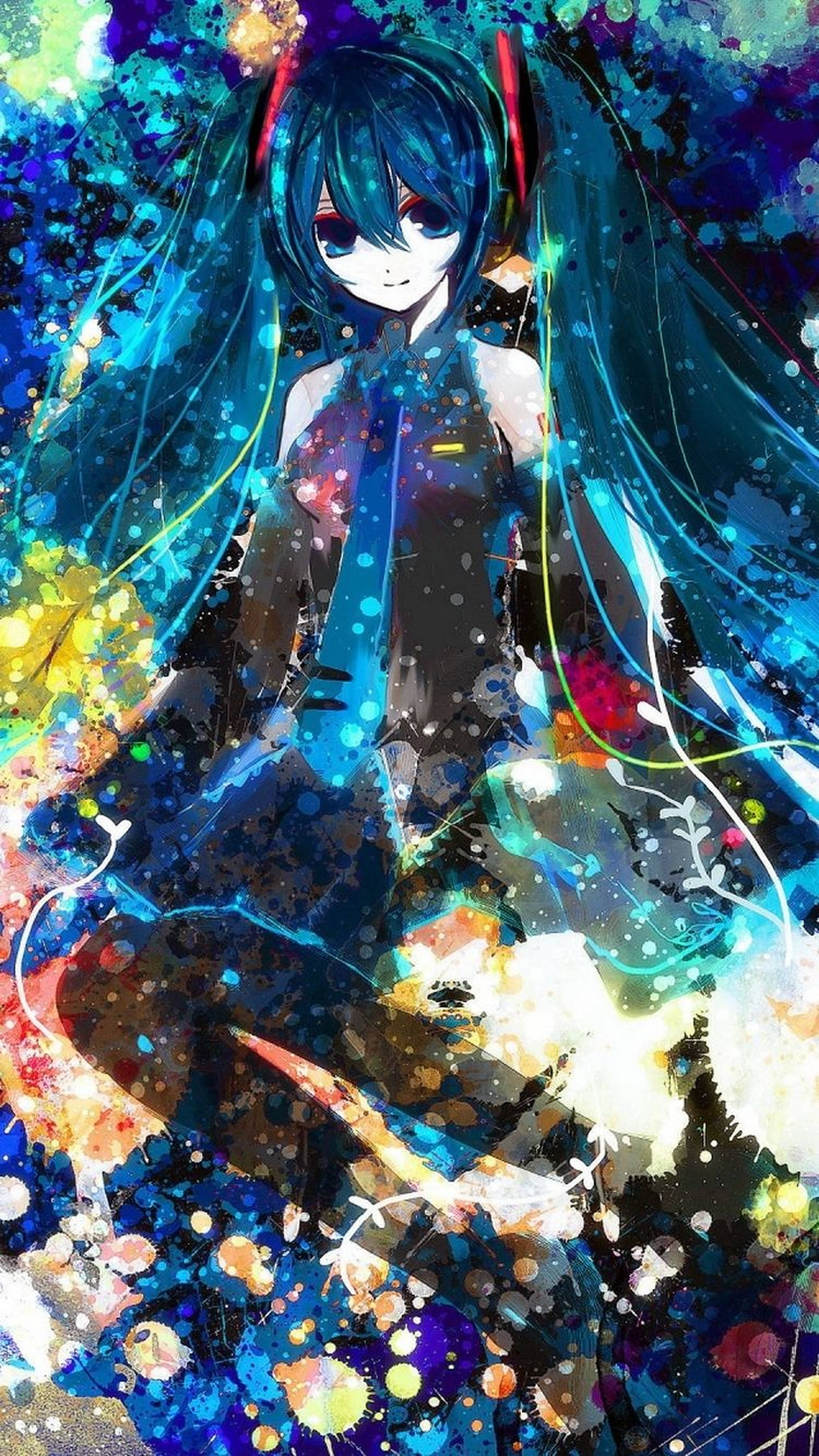 初音未来绘画动漫iPhone壁纸 壁紙