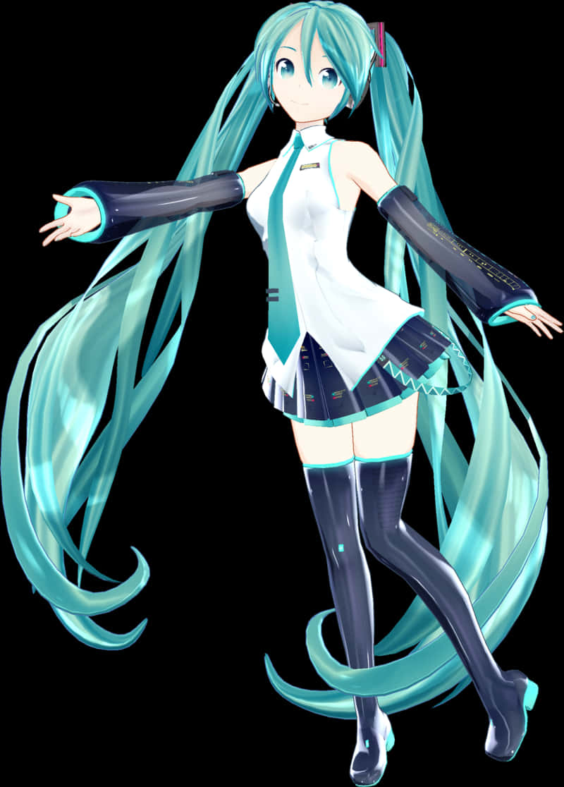 初音未来虚拟歌姬姿势 壁紙