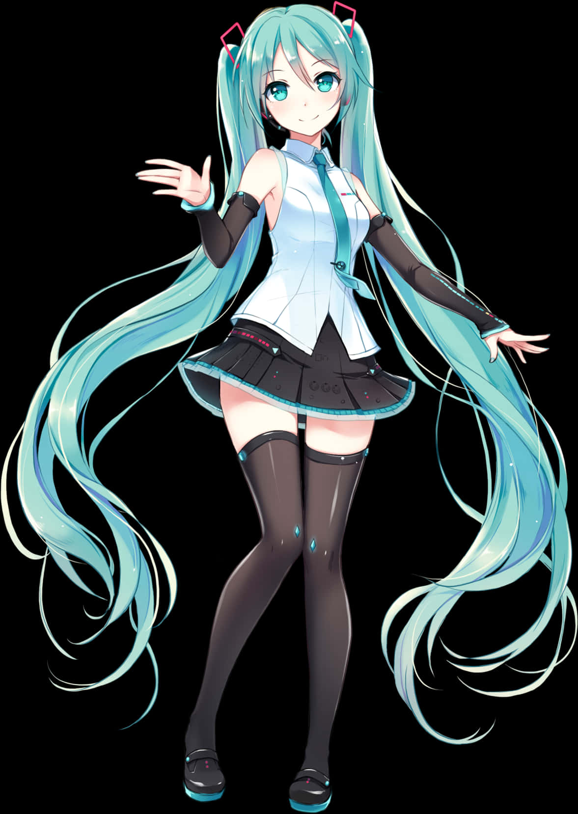 初音未来虚拟歌姬姿势 壁紙