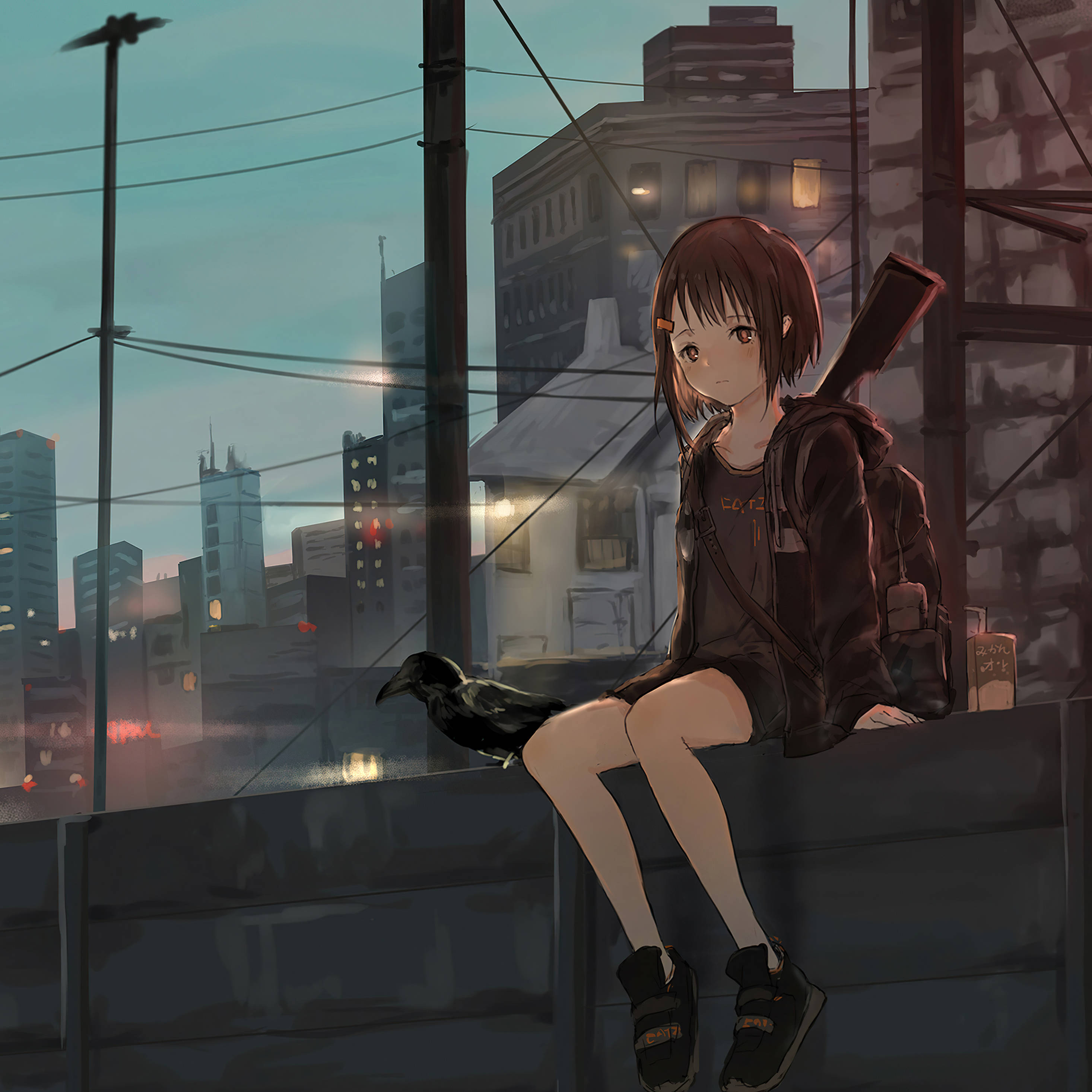 动漫iPad持枪少女 壁紙