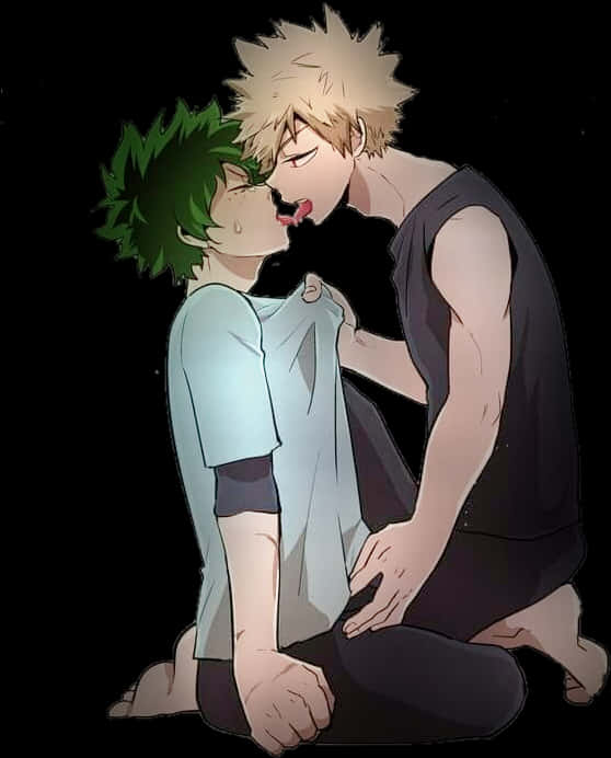 动漫角色的亲密时刻 壁紙