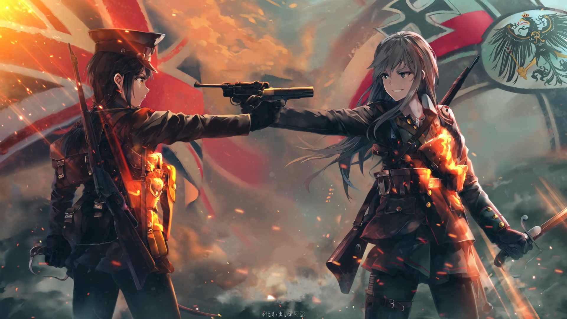 動漫女兵桌布